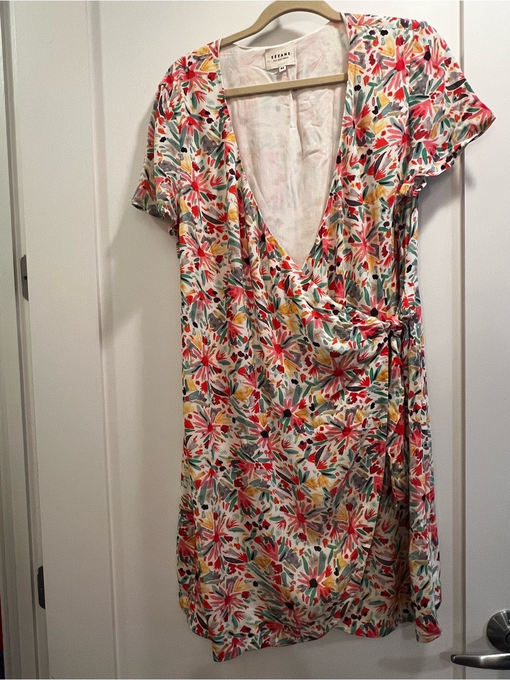 Sézane multi color Floral Wrap Dress